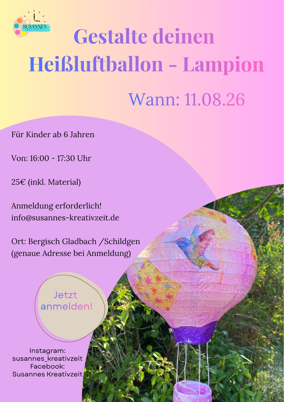 Gestalte deinen Heißluftballon – Lampion